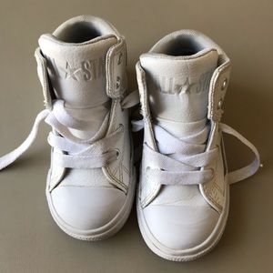 Kids white converse high tops
